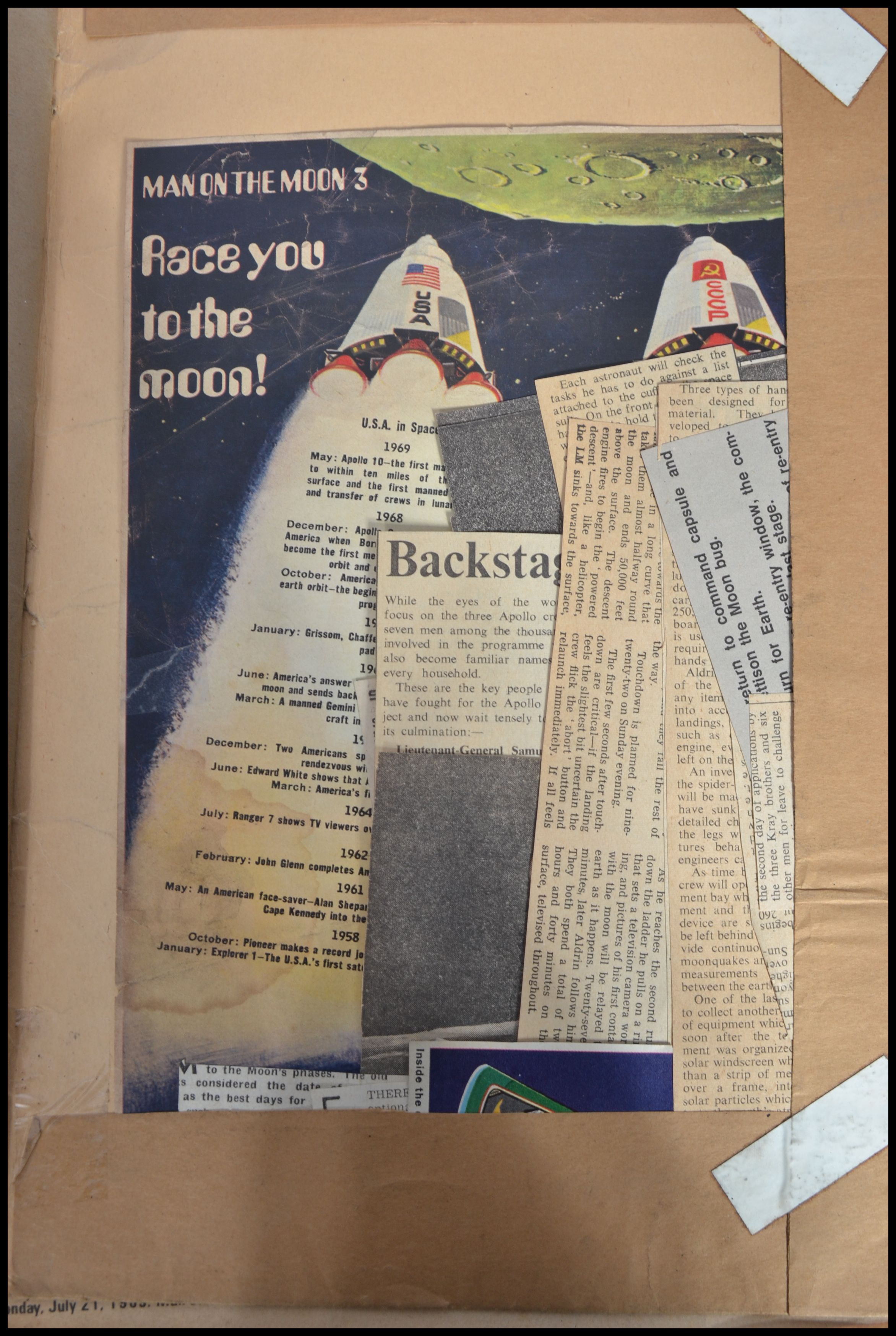 A collection of ephemera pertaining to The Moon Landing to include newspaper , scrapbook etc. Please - Image 3 of 3