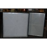 A large pair of vintage retro DJ light boxes / diffusers  in black vinyl surrounds.