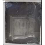 A large collection of large sized glass plate negatives depicting various antiques and furniture
