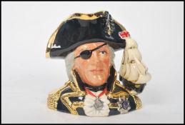A rare Royal Doulton prototype character jug of Vice Admiral Lord Neslon. Original Sample stamp with