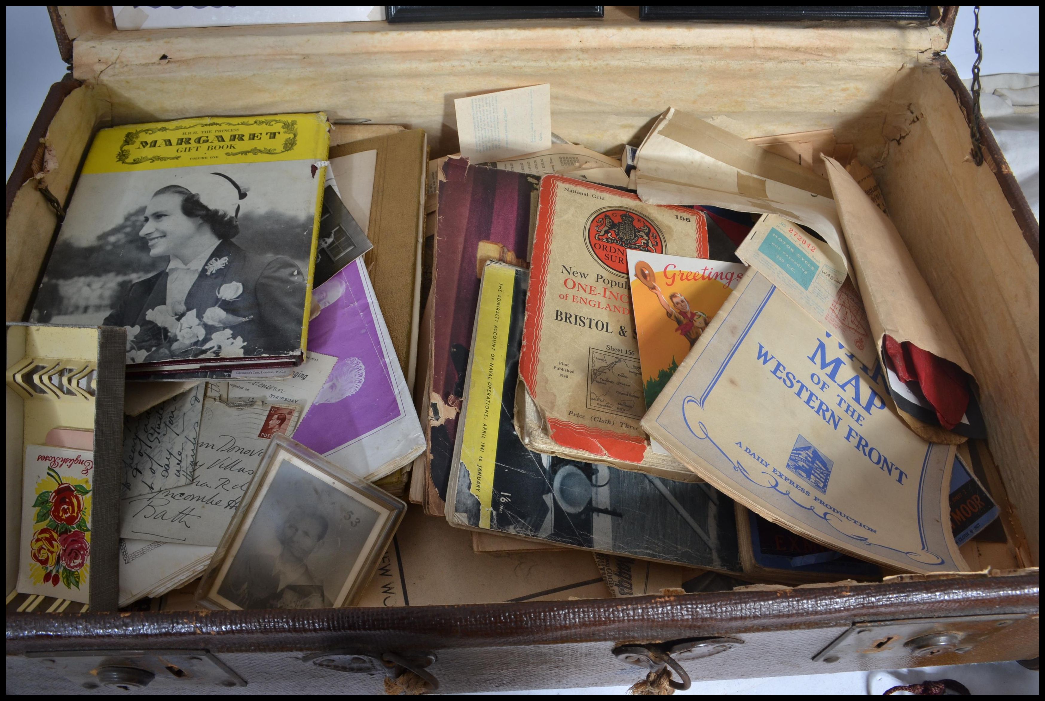 A large collection of ephemera held within a vintage suitcase to include licenses , photographs , - Image 4 of 10