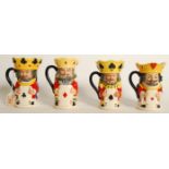 Four Royal Doulton limited edition small double-sided character jugs, each modelled by Stanley James