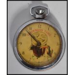 A vintage 1960's automaton Guinness Ingersoll chrome cased open face pocket watch, the face