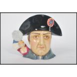 A Royal Doulton character jug depicting Napoleon Bonaparte D7237 , handle modelled after his wife