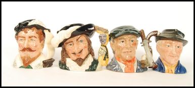 A group of four Royal Doulton character jugs to include Scaramouche D6774 , D6805 Sir Francis