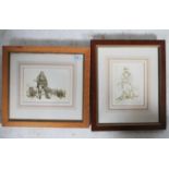 A pair of framed and glazed etchings by Victor G A