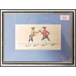 An interesting 18th century colour print of 2 gentleman fencers ( fencing interest ) entitled ' The