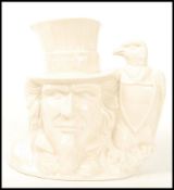 A rare Royal Doulton prototype character jug entitled ' Uncle Sam ', handle modelled the American