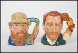 Two Royal Doulton Large Character Jugs Claude Monet D7150 and Vincent Van Gogh D7151 From The Famous