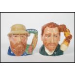 Two Royal Doulton Large Character Jugs Claude Monet D7150 and Vincent Van Gogh D7151 From The Famous