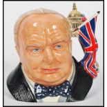 A Royal Doulton character jug depicting Prime Minister Winston Churchill D7298 , handle modelled