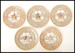 A group of Mason Ironstone cabinet plates to include The Miller , The Franklin , The Nun's