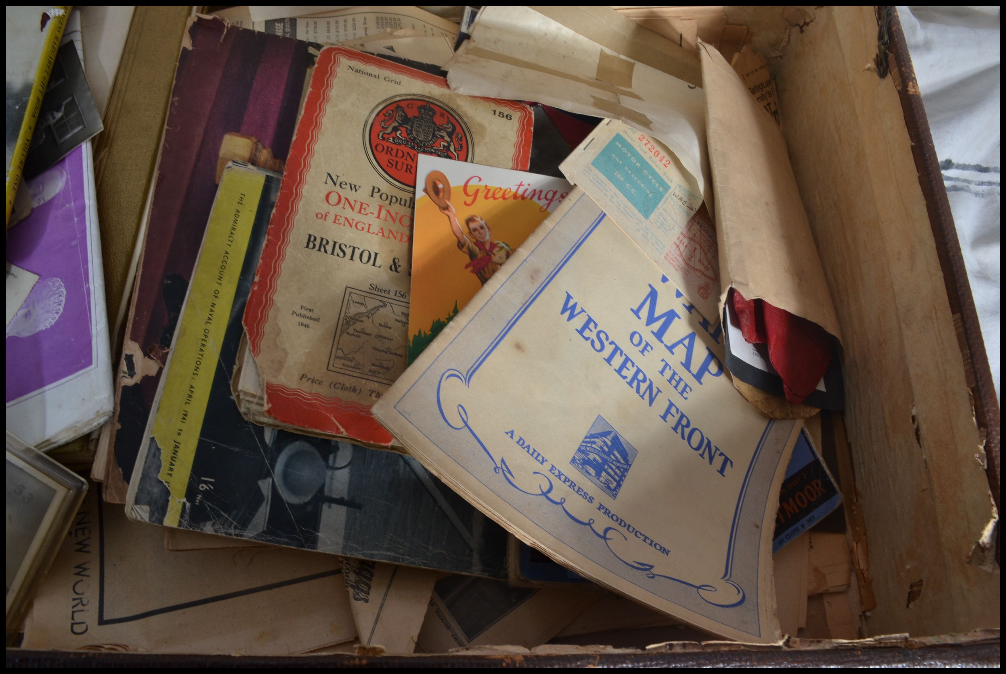 A large collection of ephemera held within a vintage suitcase to include licenses , photographs , - Image 6 of 10