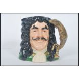 A rare Royal Doulton character jug depicting Dustin Hoffman as Captain Hook from the 1991 movie Hook