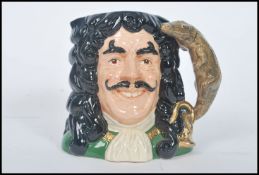 A rare Royal Doulton character jug depicting Dustin Hoffman as Captain Hook from the 1991 movie Hook