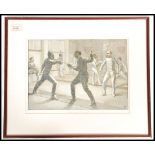 A 19th century Wood coloured hand engraving print by HP Jackson circa 1890 depicting ' A School of