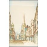 Local interest E W Sharland ( 1884-1967 ) A collection of four framed and glazed Hand - Coloured