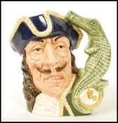 A Royal Doulton character jug entitled ' Capt Hook ' D6597 , handle modelled after a crocodile and