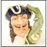 A Royal Doulton character jug entitled ' Capt Hook ' D6597 , handle modelled after a crocodile and