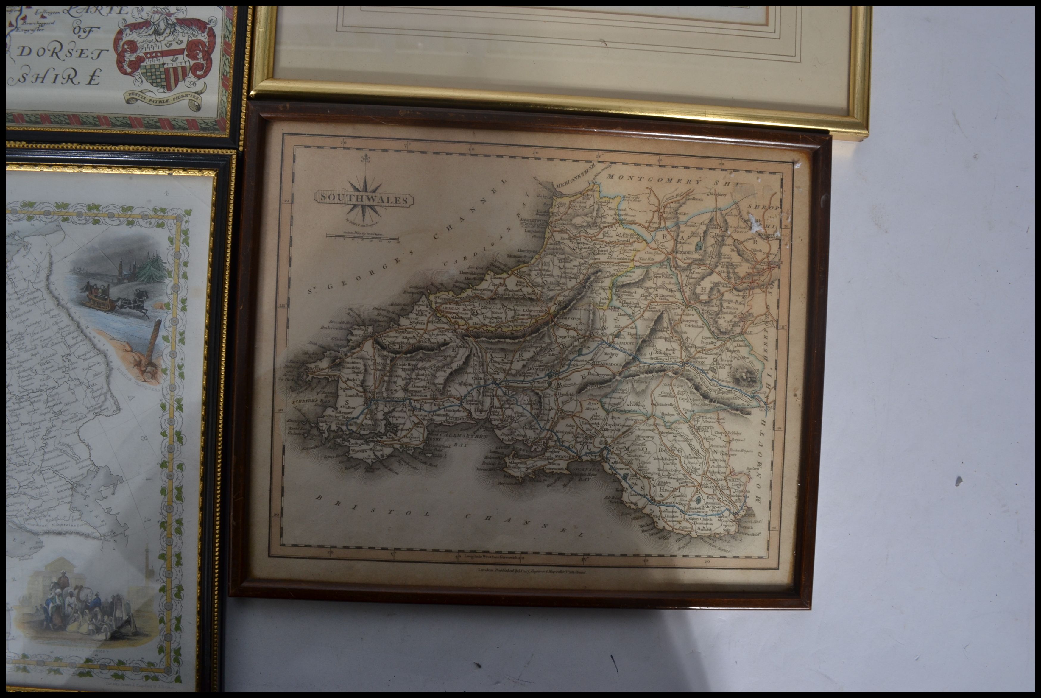 A collection of four framed and glazed 19th and 20th century maps to include a map of Europe drawn - Image 3 of 5