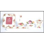 A group of vintage 20th century Royal Albert Old Country Roses bone China ceramics to include a