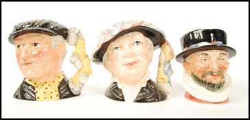 A group of Royal Doulton character jugs to include Pearly Queen D6759 Pearly King D6760 and