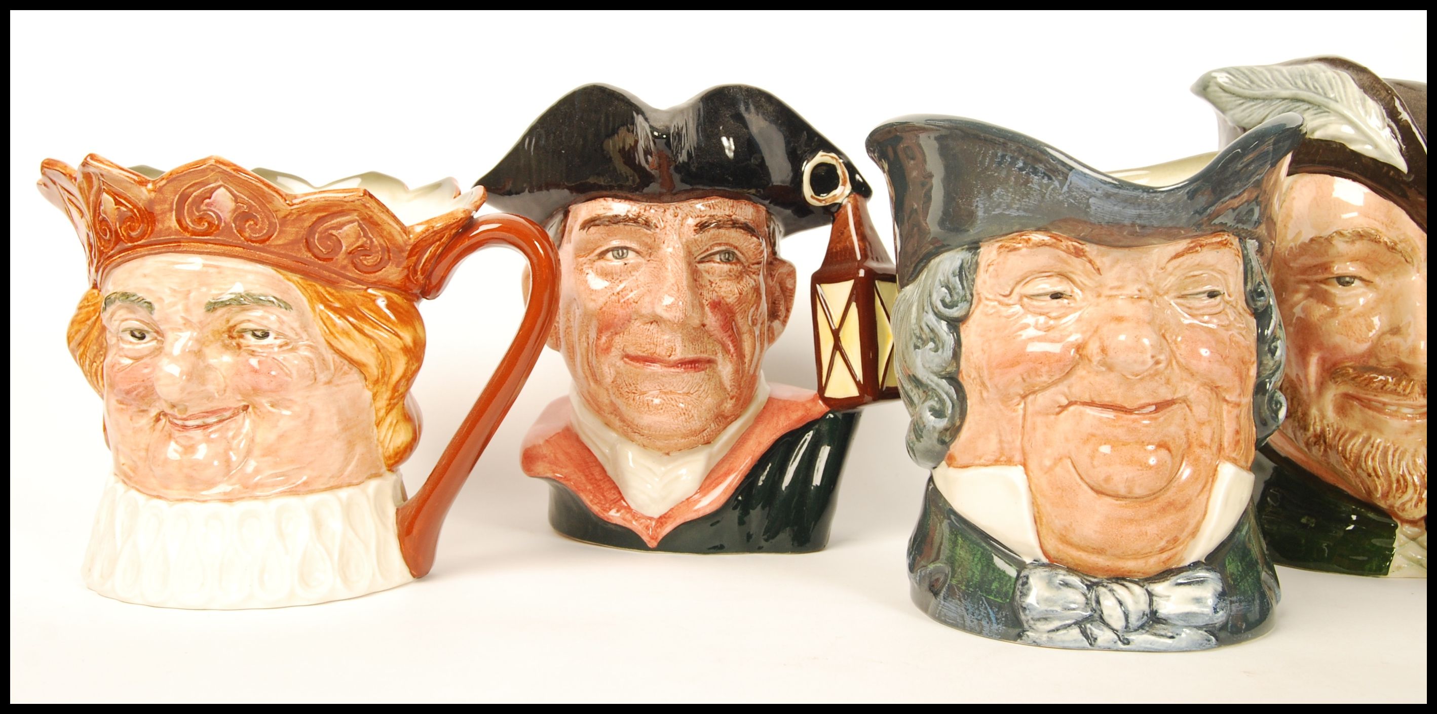 A group of Royal Doulton character jugs to include Old King Cole , Night Watchmen D6569 , Uncle - Image 2 of 5