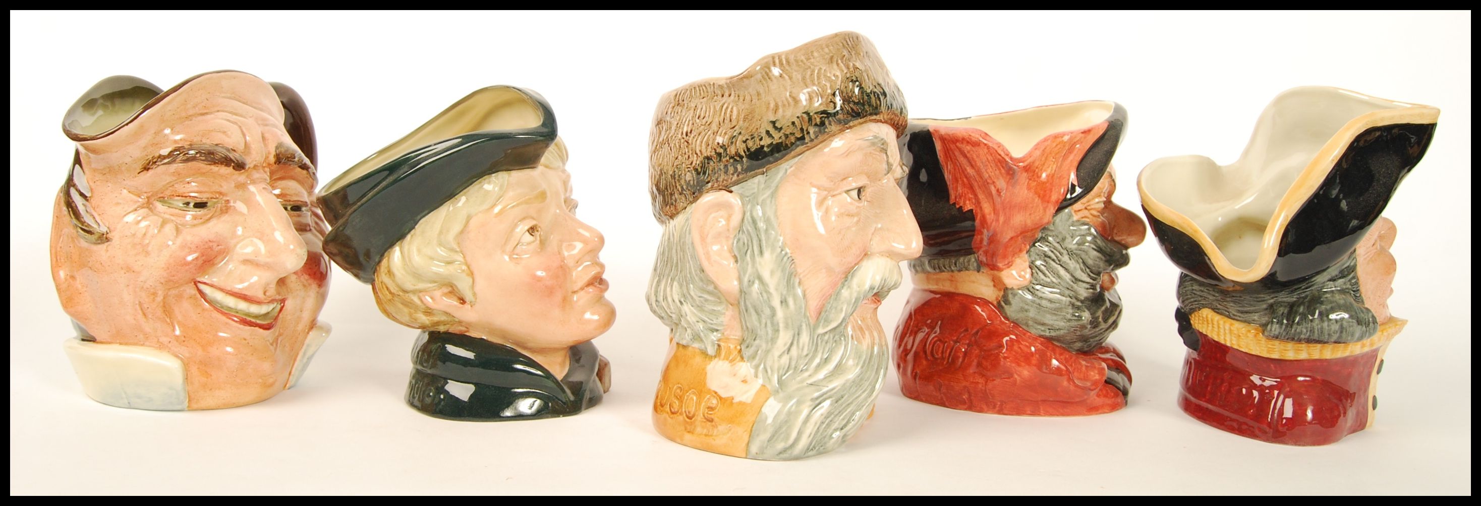 A group of six Royal Doulton Character jugs to include Town Crier D6530 , Farmer John  , Dick - Image 3 of 5