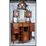 A 19th century Victorian mahogany large mirror back breakfront sideboard chiffonier in the manner of