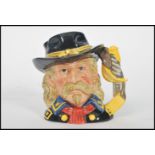 A Royal Doulton character jug depicting General Custer D7079 , handle modelled after sword and
