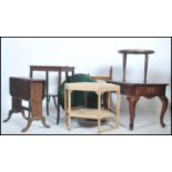 A collection of 20th century vintage occasional tables dating from the turn of the 20th century to