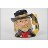 A rare Royal Doulton character jug depicting General Custer D7079 , handle modelled after sword