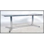 A Belgian mid 20th century retro chrome and tile top coffee occasional table. In the manner of J