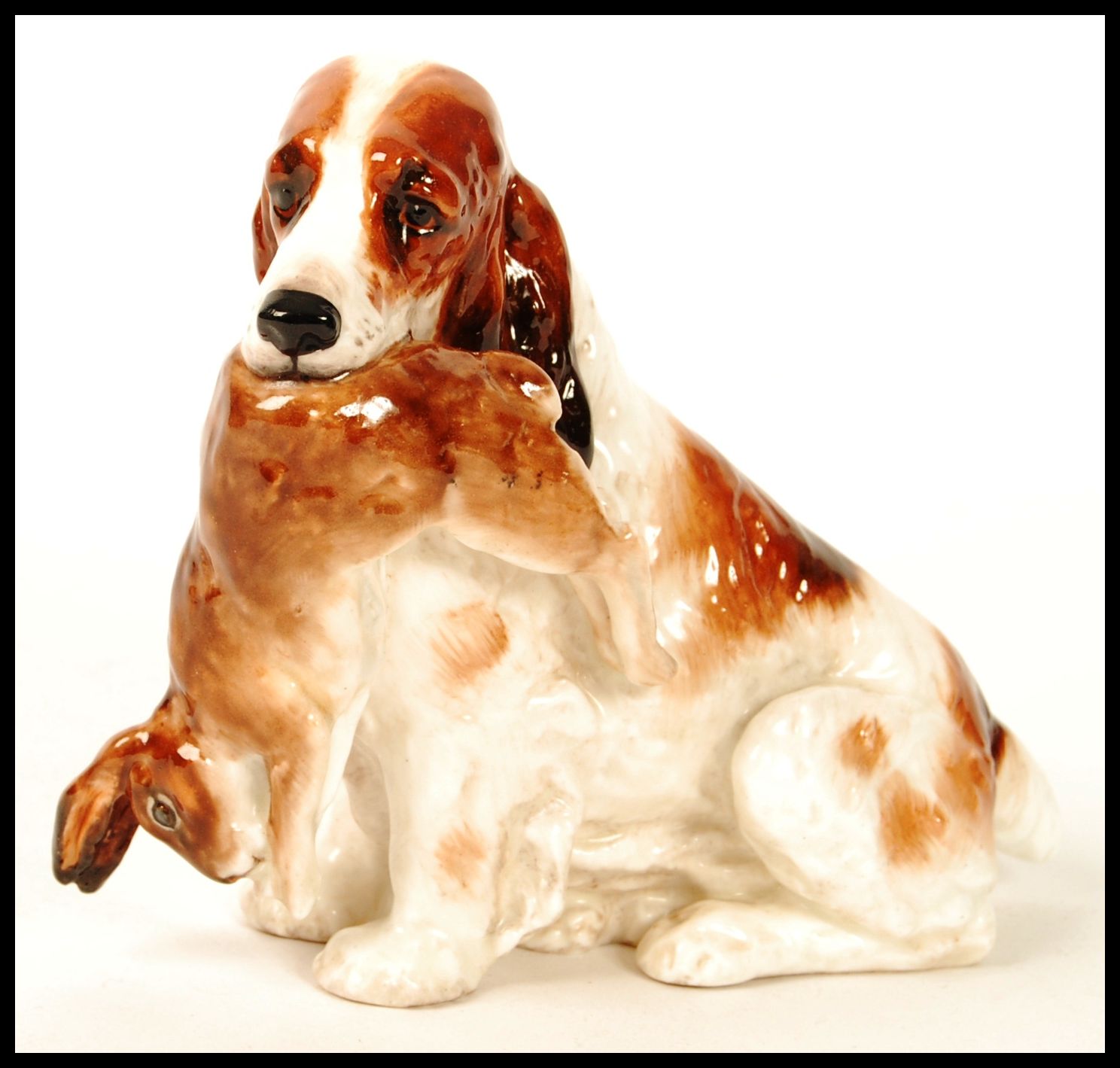 A Royal Doulton Spaniel with Hare, an extremely rare model only put into production for a very