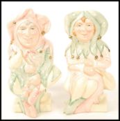 Two Royal Doulton limited edition character jugs - The Jester D7109 and The Lady Jester D7110, no.