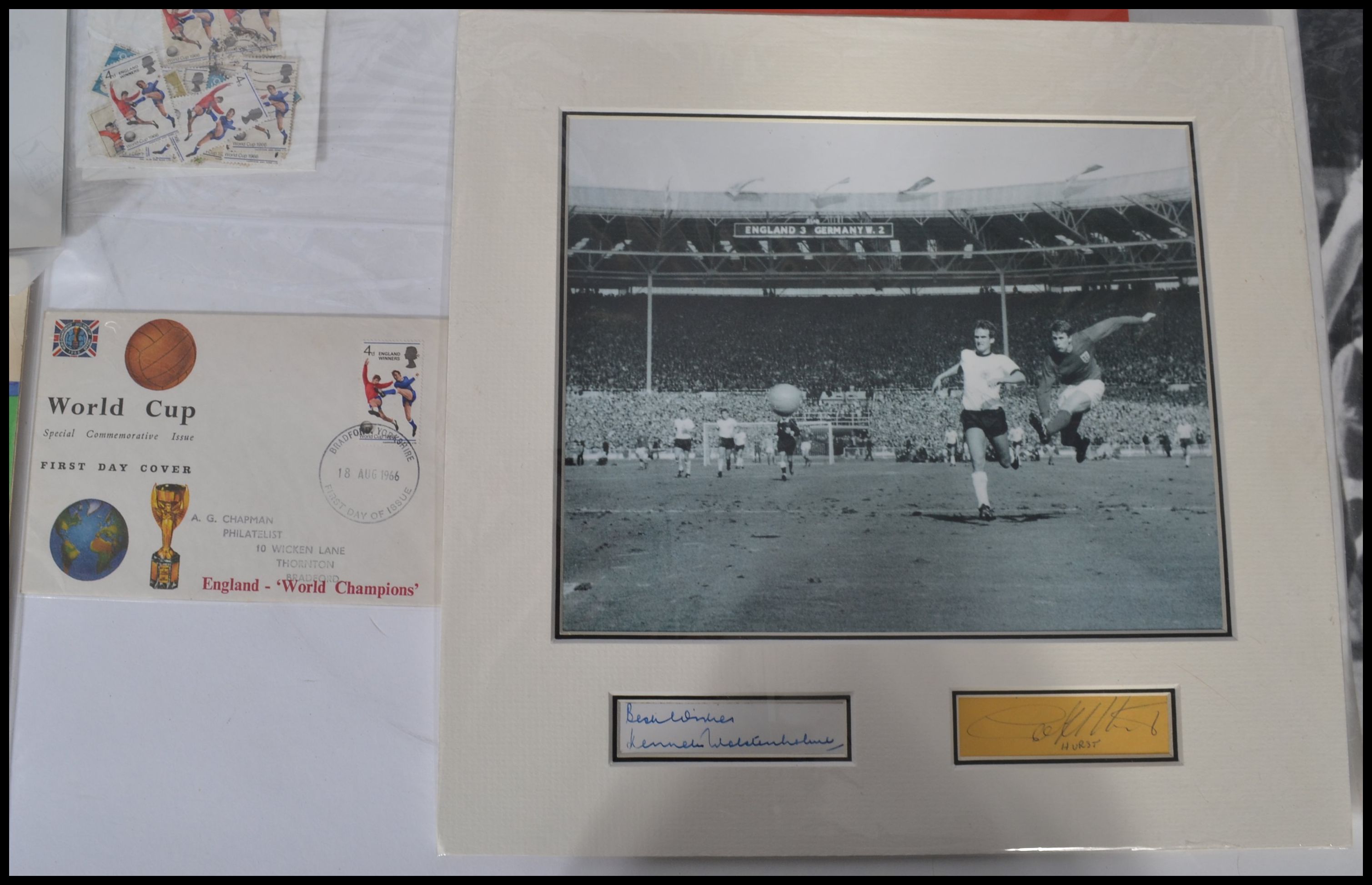 A collection of autographs and ephemera pertaining to the 1966 World Cup to include Bobby Charlton , - Image 9 of 9