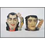 Two Royal Doulton large character jugs , Count Dracula D7053, jug of the year 1997. Measures: 19cm