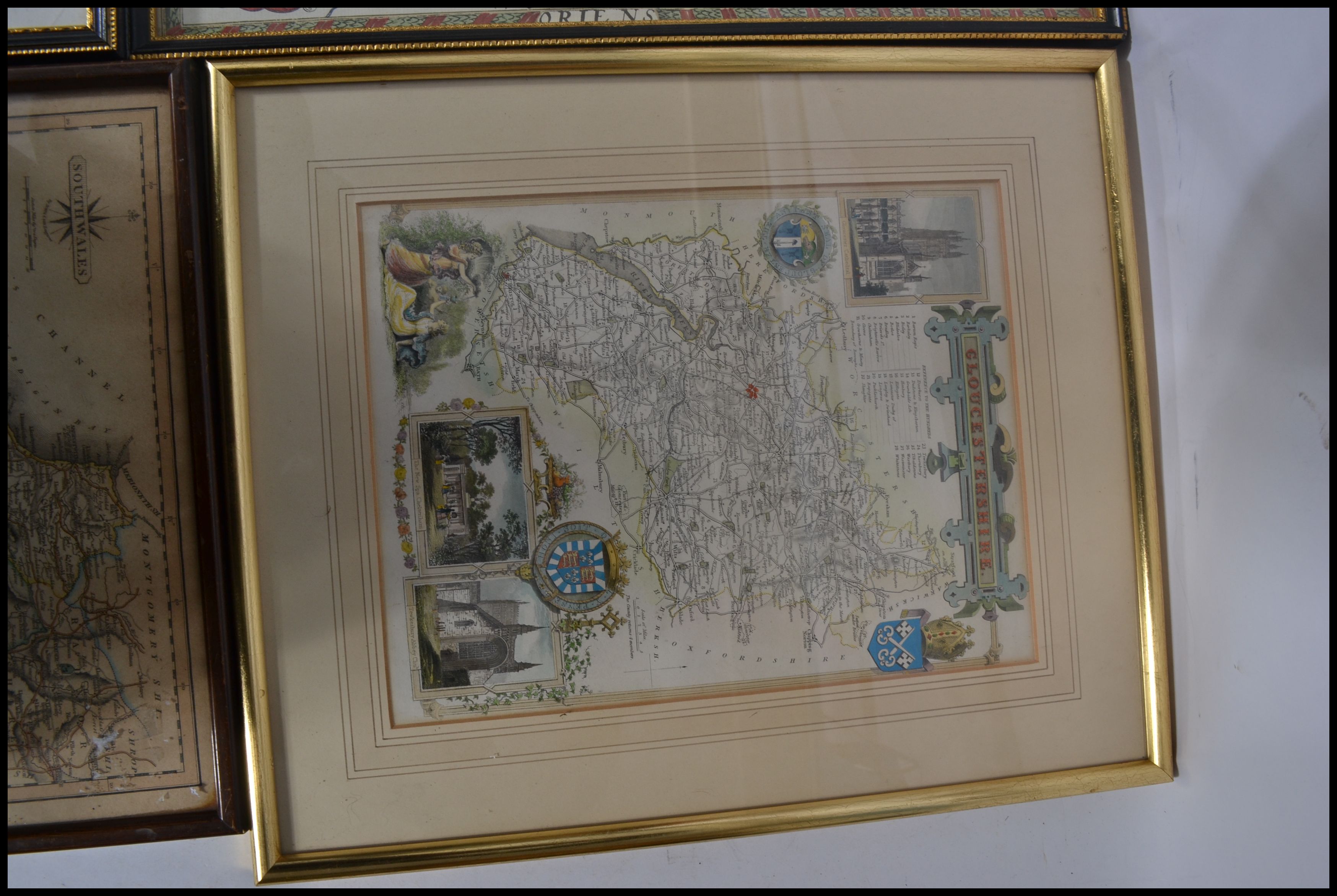 A collection of four framed and glazed 19th and 20th century maps to include a map of Europe drawn - Image 4 of 5