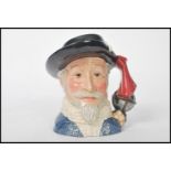 Royal Doulton large character jug Sir Walter Raleigh D7169 limited edition 847/1000 boxed with