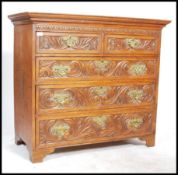 A 19th century country oak chest of drawers, two s