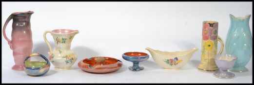 A good collection of 20th century lustre wares to include Royal Winton Ashtray, x6 Maling, Grimwades