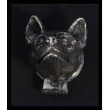 A sterling silver pill box in the form of a foxes head. Weighs 34 grams.