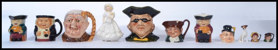 A collection of character jugs to include Royal Doulton Old Charley D5527, Oldcourt Ware Friar Tuck,