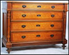 A good French walnut and marble top large commode