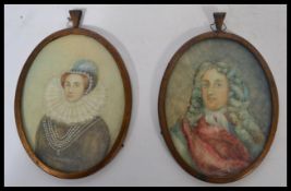 Two late 19th / early 20th century miniature oil on Ivory paintings, The Prince of Denmark and