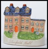 A 19th century Victorian Staffordshire Flatback figurine of Stanfield Hall. In 1848, Isaac Jermy and
