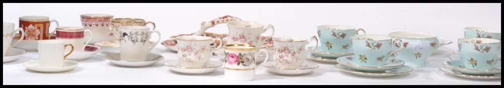 A collection of 19th and 20th century bone China trio's to include examples by Royal Worcester,