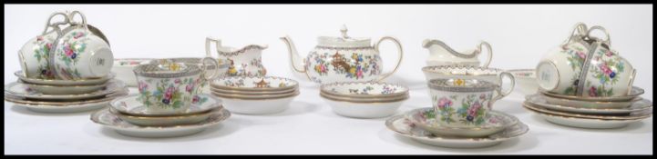 An early 20th century Aynsley bone china part service, to include  plates, cups, saucers, teapot ,