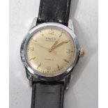 A vintage mid 20th century Phenix Chronostop 17 jewel Swiss made wrist watch having a silvered