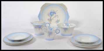 A group of early 20th century Shelley Apple Blossom pattern ceramics to include a large sandwich